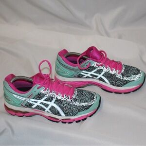 ASICS Gel-Kayano 22 LITE-SHOW Running SHOES in Aqua Splash x Pink WOMEN’S 9.5
